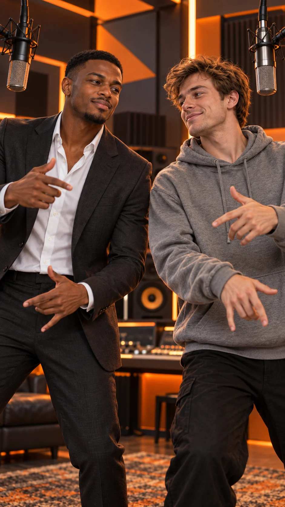 Unexpected Duo, illustrative rap performance scene